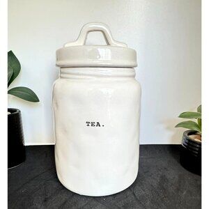 Rae Dunn Ceramic Tea Storage Jar With Lid - Artisan Collection By Magenta